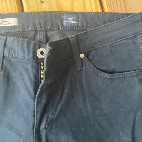 AG Adriano Goldschmied the prima mid rise cigarette blue suede pants size 27R - Picture 8 of 11